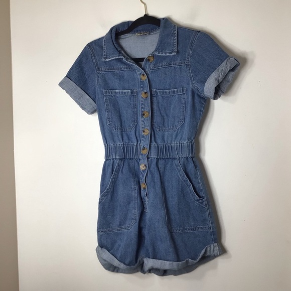 Show Me Your MuMu Pants - Show me your Mumu denim Jean short overalls women small blue